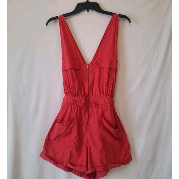 Free People Movement Pink Noiseless Back On Trek Shortsie Romper XS - Picture 2 of 8